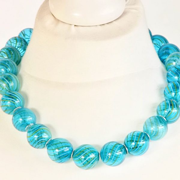 Halskette Blaue Glasperlen von esperlt