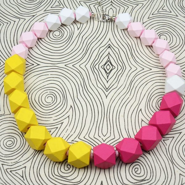 Halskette Polygone Gelb-Pink - esperlt