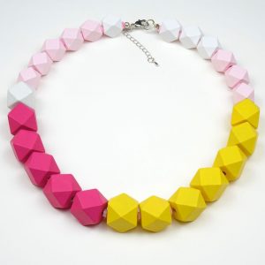 Halskette Polygone Gelb-Pink - esperlt