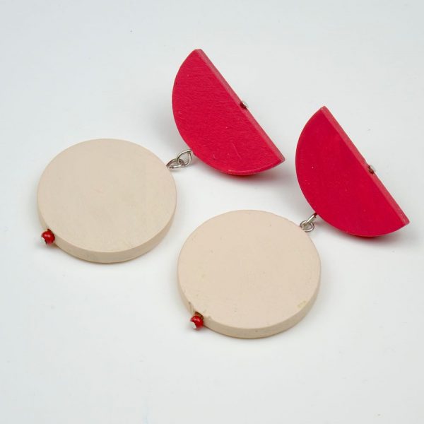Ohrringe Kreisformen Rot-Apricot - esperlt