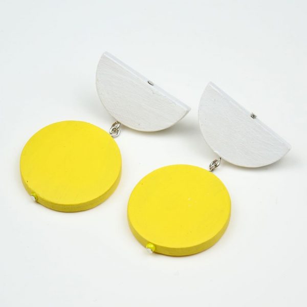 Ohrringe Kreisformen Weiß-Gelb - esperlt