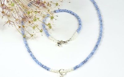 Schmuckset Farfalle Blau Marmor