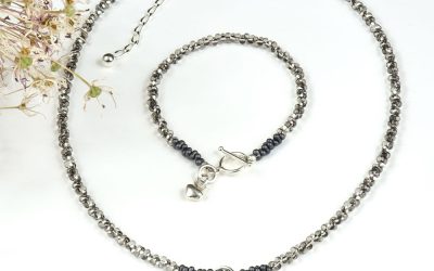 Schmuckset Farfalle Rauchquarz
