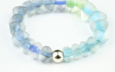 Armband Mattglas Blau