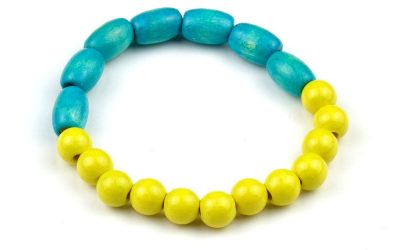 Armband PUR Petrol-Gelb