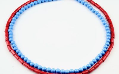 Halskette PUR Rot-Veilchenblau