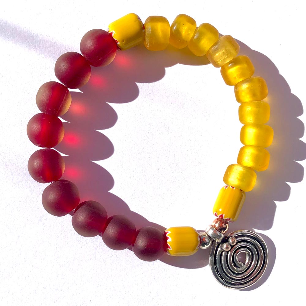 Armband | Spirale Weinrot-Gelb - esperlt
