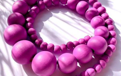 Halskette | Kugelrund Lila