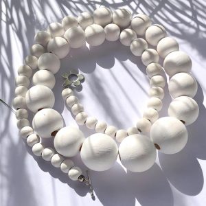 Halskette | Kugelrund Weiß