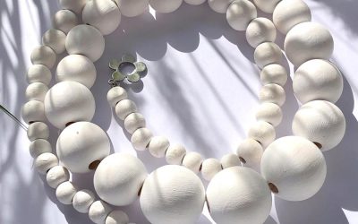 Halskette | Kugelrund Weiß