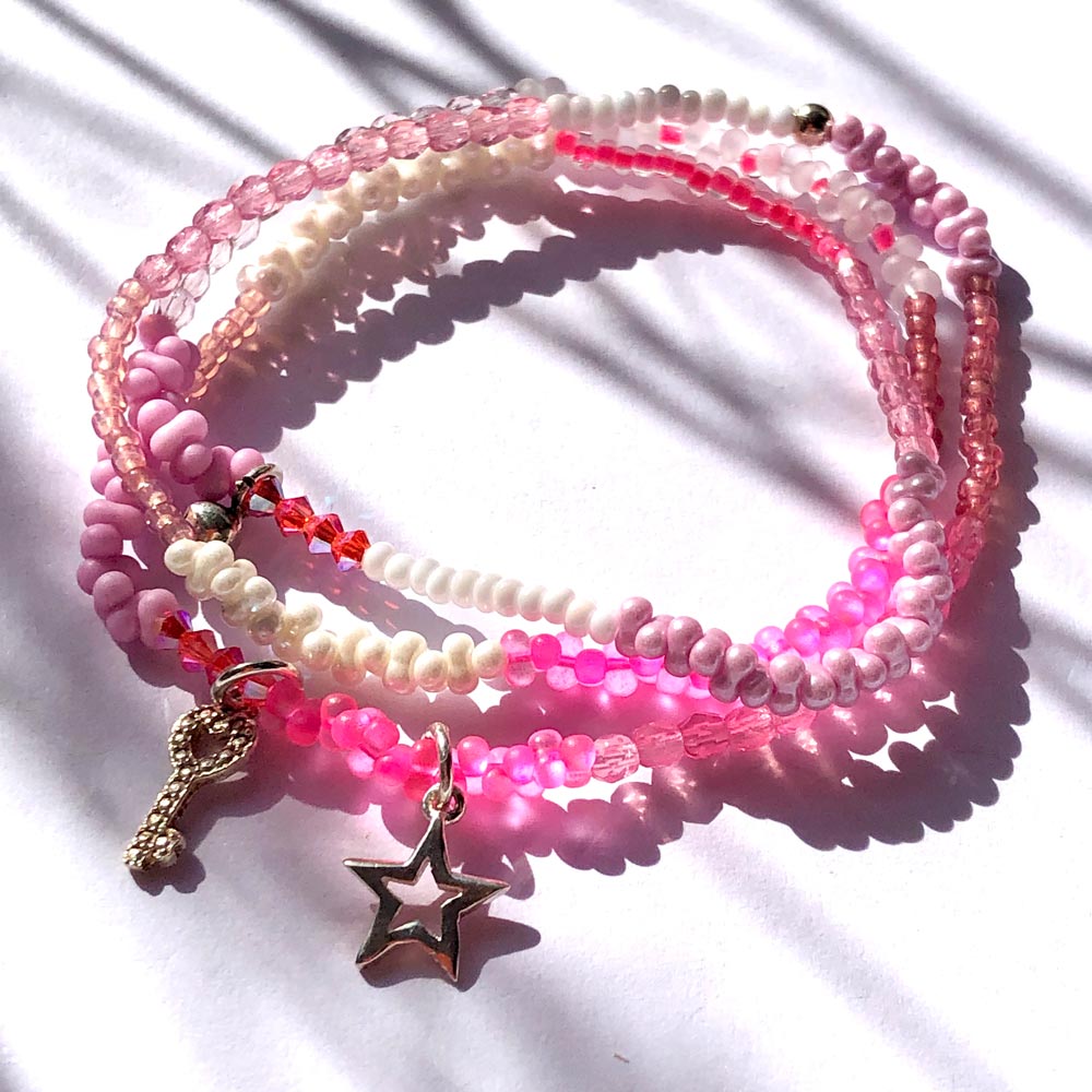 Wickelarmband | Rosatöne - esperlt