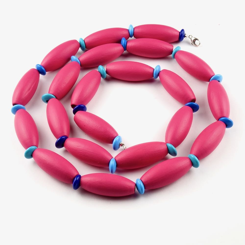 Halskette | Pink-Blau