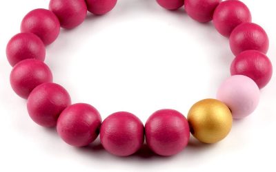 Halskette | Weinrot-Rosa-Gold